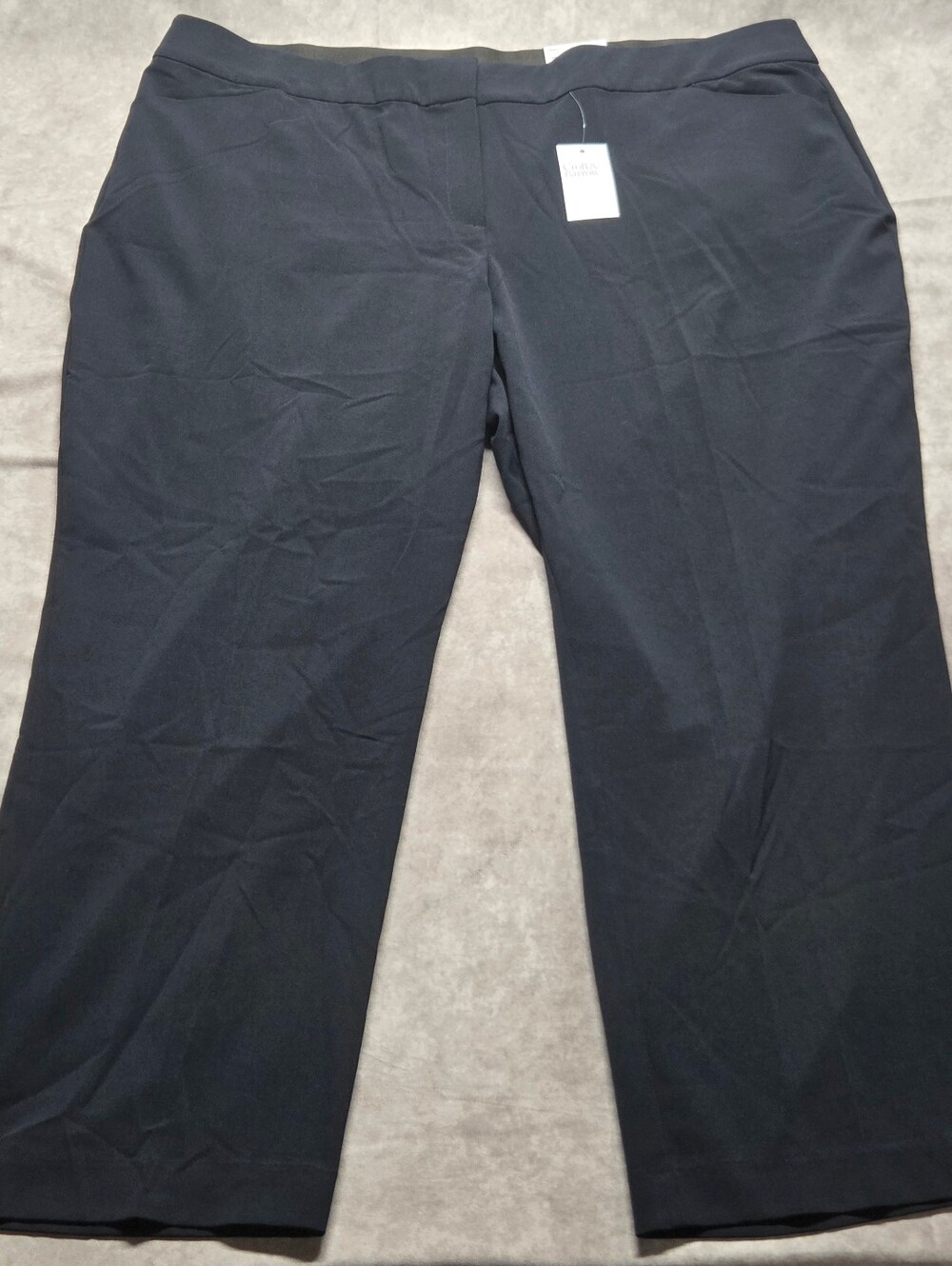 Croft & Barrow Navy Curvy Straight Mid Rise Dress Pants Womens Size 24 W Short